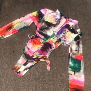 Long sleeve colorful one piece